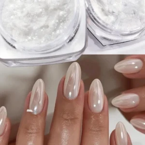 Pearl Chrome Nail Powder Mirror Effect Shimmer Glitter Pigment Mermaid Aurora Nail Art Decorations Lustrous Powder for Nail