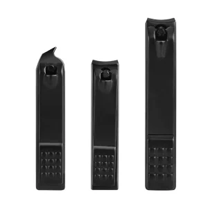 Personal Care Nail Cutter Stainless Steel Black Big Small Nail Clipper with Non slip Handle for Men