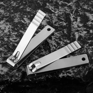 Personal Care Stainless Steel Trimmer Manicure Finger Nail Clipper with Straight Blade Stainless Steel Black