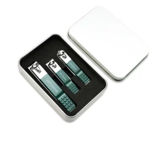Personal Customized Dark Green Nail Clipper Three Piece Set Sharp Nail Clippers