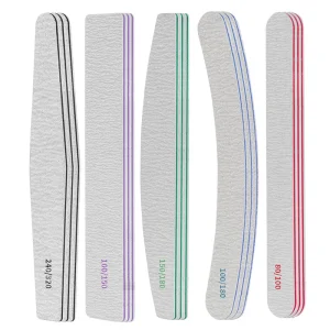 Personalized Custom Double Side Nails Art Tools Buffer 80 100 120 150 180 240 320 Grit Emery Board Sandpaper Zebra Nail File