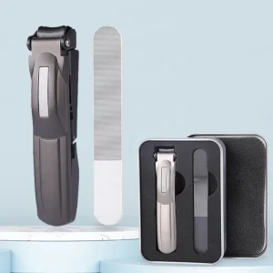 Personalized Men Heavy Duty No Splash Nail Cutter Kit Sharp Stainless Steel Self collecting Fingernail Clipper With Catcher
