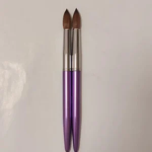 Pinceles 100% Pure Kolinsky Metal Handle Acrylic Nail Brush Black Petal Crimped #2-#24 for Acrylic Nails Art