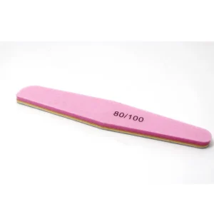 Pink Color EVA Material Grit 80 100 Double Side Soft Sponge Nail File Emery Board 17.8×2.8cm NF 0013
