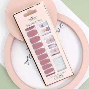 Pink Custom Logo Design Empty Nail Packing Boxes Glossy Lamination Embossing UV Coating for False Press On Nails for Cosmetics