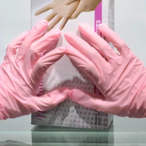 Pink Nitrile Examination Gloves Chemical Resistance Beauty Salon Nail Supply Single Use Nitrile Powder Free Gloves Disposable