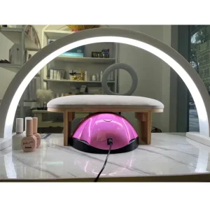 Pink Professional Manicure Half Moon Design Led Nail Lamp