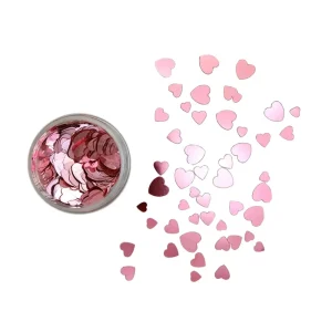 Pink Red Heart Nail Sequins Mix Size Good Quality Heart Shaped Nail Accessories