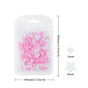 Pink White Resin Flower 3D Nail Charms Spring Blossom Acrylic Nail Charms Jewelry for Nail Art Decoration