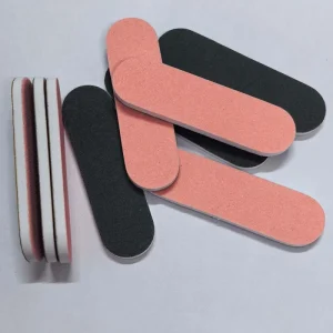 Pink and Black Mini Nail File Grit 180 180 Specially Designed for Press On False Nails Portable Manicure Shaping Buffer