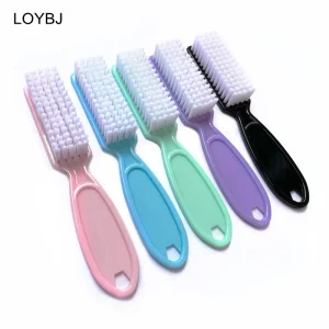 Plastic Nylon Nail Brush Colorful Daily Cleaning Powder Manicure Nails Dust Remover Accessories Art Pedicure Tools