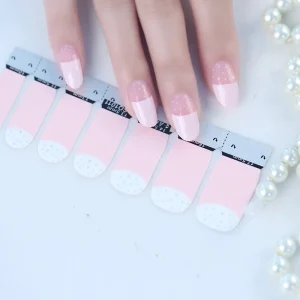 Polish 3D French Heart Waterproof Full Cover Nail Sticker Wraps