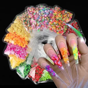 Polymer Clay Fruit Slices Nail Art Pieces Supplies Sprinkles Jewelry Stone Gem Decorations Design 3d Nail Art