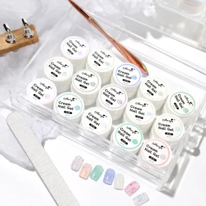 Popular 15 Colors Pudding Colorful 5ml Nail Art Gel Nail Extension Solid Soft Nail Art Gel Polish