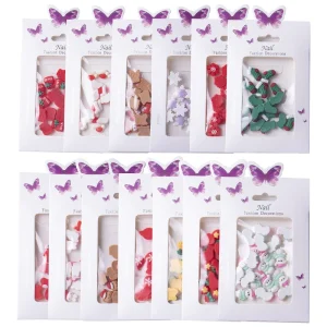 Popular Design 3D Holographic Christmas Kawaii Foil Nail Stickers Luxury Nail Foils