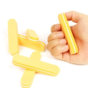 Portable 100 180 Mini Nail File Washable Nail Buffer Strip Mini Yellow Sponge Nail Files