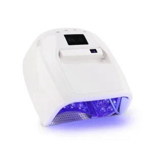 Portable 128W 2 in 1 Nail Art Lamp with Rechargeable Mini Light and 45 Lamp Beads for Quick Gel Polish Hardening
