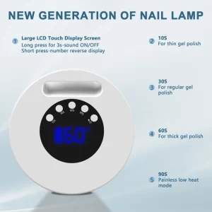 Portable Battery Powered Plastic UV LED Handheld Nail Lamp with Flash Cure Sensor and Nail Polish Dryer
