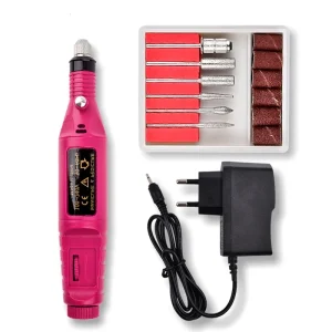 Portable Nail Drill Machine Nail Pen Style Nail Polish Tools EU Bits Manicure Machine