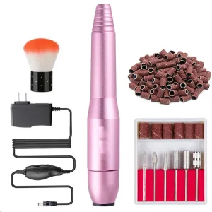Portable Professional Cordless Rechargeable Electric Nail Drill Machine 6 Heads 6 Sanding Bands Stainless Steel 5000 20000RPM