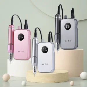 Portable Professional Rechargeable Aluminum Brushed Motor Nail Drill Machine EU Plug Long Lasting Electric Nail Remover 35000