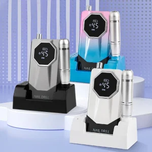 Portable Professional Salon Use Nail Drill Machine with Stand Storage 45000 RPM Brushed Motor USB Rechargeable