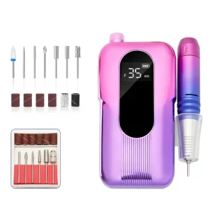 Portable Rechargeable 35000rpm Electric Nail Drill Durable Plastic Acrylic Nail Polisher Gel Removal Machine