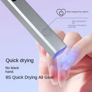 Portable Square Metal Nail Lamp 5X Spotlight LCD Display USB Anti Acetone Handheld Fast Curing DIY Gel Dryer Nail UV LED Lamp