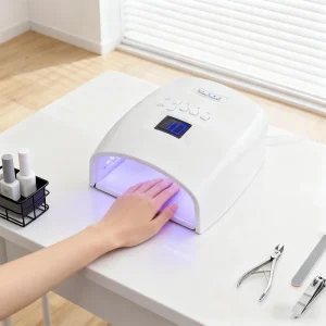 Powerful 66W Dual LED UV Nail Curing Lamp Removable Mental Base Nail Dryer for Gel Polish Nail Equipment for Salon and Home