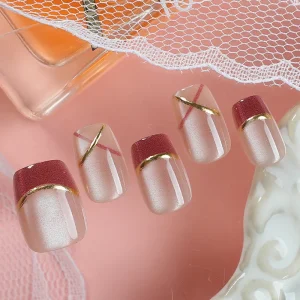 Pre designed 30pcs ABS Almond Nails Cat Eye Pattern Non toxic Safe Long Lasting For Finger Daily Use