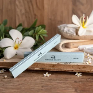 Premium 100 180 Grit Nail Buffers Double Side Half Moon Colorful Sponge Nail File with Custom Logo Beauty Product