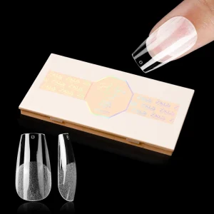 Premium Full Cover Square Soft Gel Nail Tips Manufacturer Custom Design Press on Nails French Tip Style for Professional Nail
