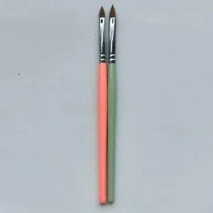 Premium Metal Synthetic Hair Nail Art Brushes with Acrylic Liner Very Thin Sizes 5-25mm for Nail Beauty