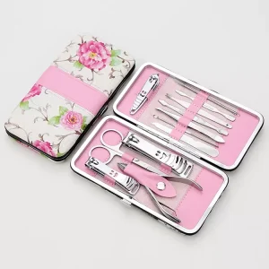 Premium Quality 12 Piece Stainless Steel Manicure Set Nails Tools Nail Clipper Set