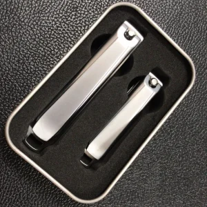 Premium Quality 2pcs Stainless Steel Wide Jaw Opening Smooth Cut Durable Fingernail Toenail Nail Care Clippers