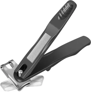 Premium Stainless Steel Nail Clipper Set Anti Splash Gold Plated Trimmer Nail Cutter with Nail File for Toenails & Fingernails