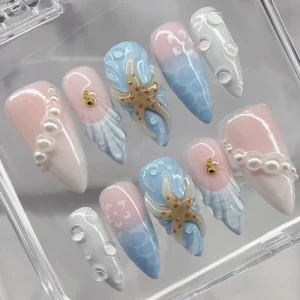 Press On Nails Long Nails Reusable Handmade 3D Press On Nails Bulk