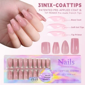 Press on False Nail Tips Wearable French Nail Tips