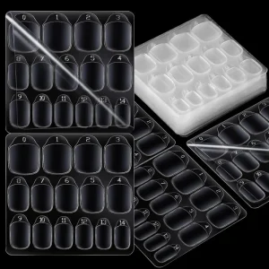 Press on Nail Adhesive Tabs 15 Sizes Extra Long Nail Jelly Glue Tips for Press Ons Waterproof Nails Glue Tabs Nail Stickers
