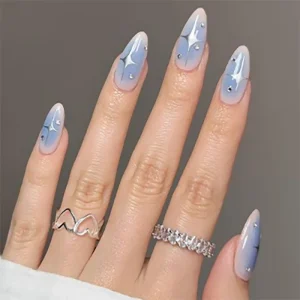 Press on Nail Box Plastic French Tip Nails Press on Colorful Short Press on Nail Application Kit