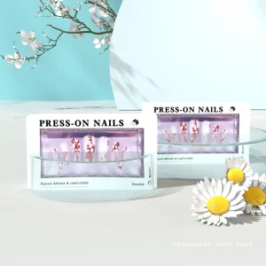 Press on Nail Cases White Cardboard Acrylic Press on Nails Packaging Box Custom Logo