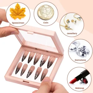 Press on Nail Packaging Boxes PE Film Storage Cases for Nail Display False Nails Tips Salon Jewelry Earring DIY Manicure Tools