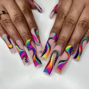 Press on Nail Tips French Full Cover Almond Square Coffin Stiletto Butterfly Plastic Finger Nails