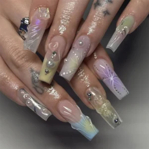 Press on Nails French Tip False Nails Unique Design Full Coverage ABS Nails