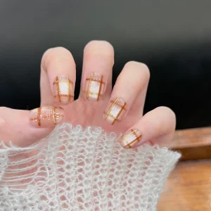Press on Nails Nail Art Handmade ABS Plastic Ellipse Shape 10 Pcs set for Girls