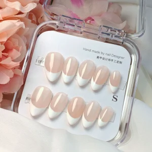Price Handmade Pink French False Nails Press on Acrylic Nails ABS Material Artificial Fingernails