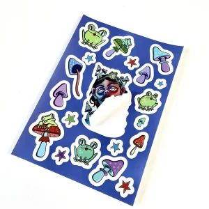 Printed Self Adhesive Waterproof Multiple Cartoon Designs On A4 A5 A6 Sheet Custom Kiss Cut Sticker Sheet