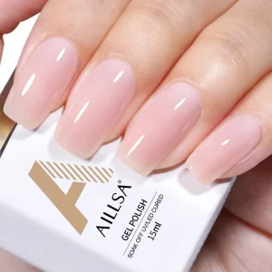 Private Label 15ml French Nail Nude Pink Soak off UV Gel Polish Eco Friendly Vegan Long Lasting Formula Jelly Pink Color Gel