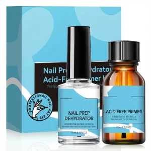 Private Label 15ml HEMA TPO Free Non Acid Fast Air Dry Acrylic Gel Nail Polish Prep Dehydrator Gel Primer Nail Dehydrator Set