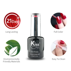 Private Label 15ml Kiss Nails Supplies Salon UV Gel Soak Off Gel Polish
